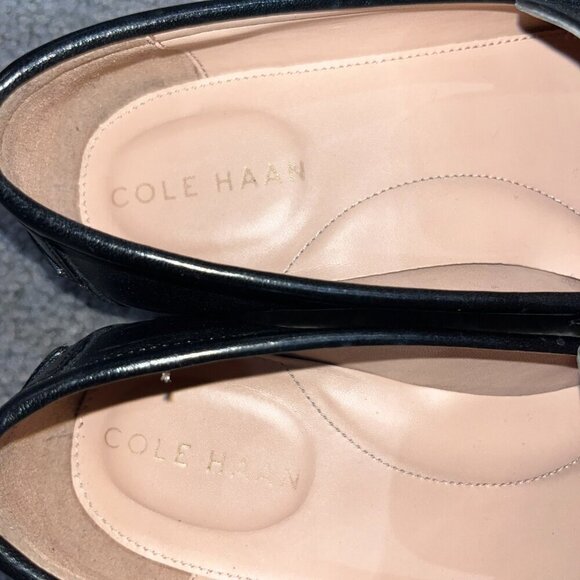 COLE HAAN Stassi Chain Loafers in Black Princess - Leather - EUC -Women's Size 7 - Picture 4 of 9